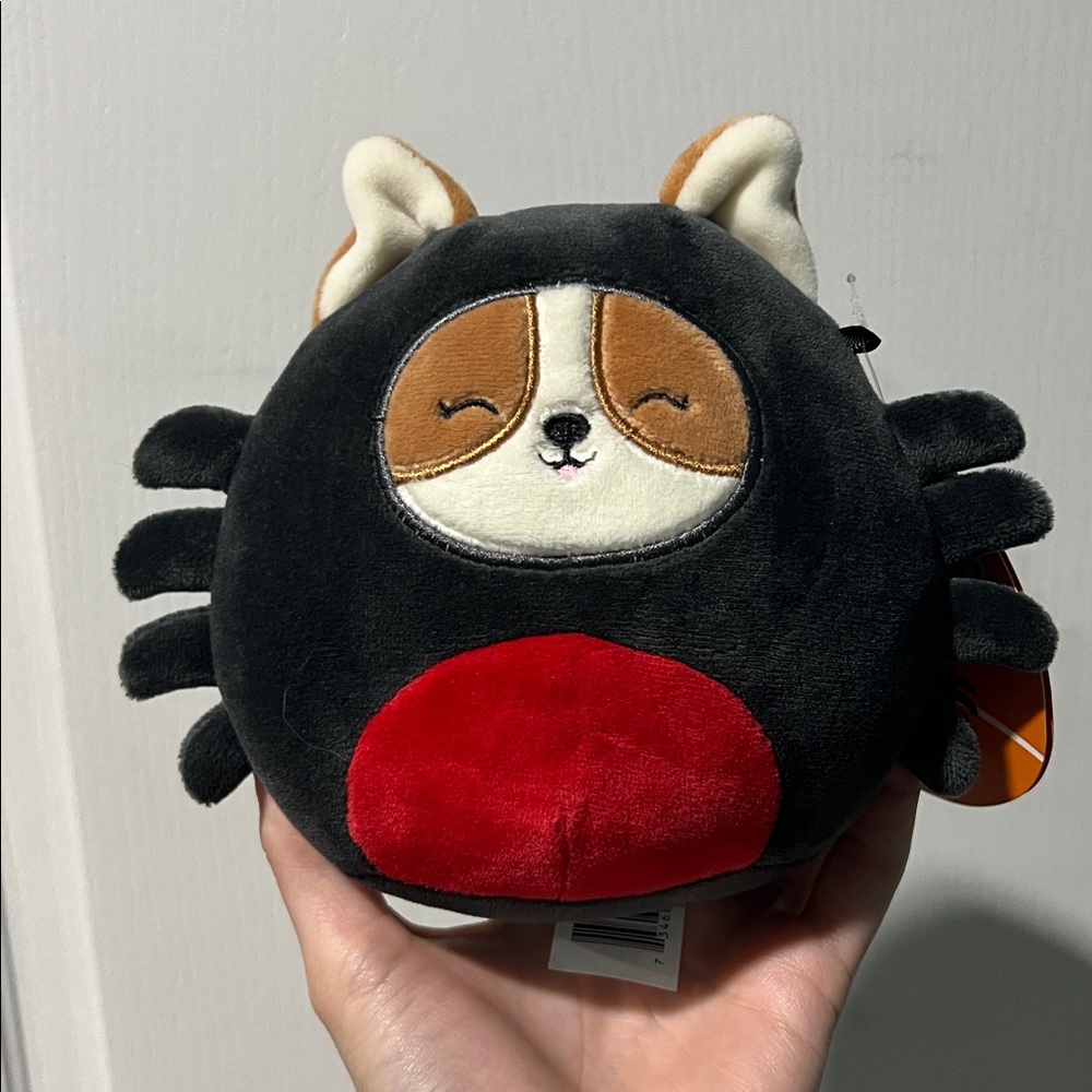 NWT 2022 Squishmallows Black and Red Corgi Spider Plush “Regina” Cracker Barrel